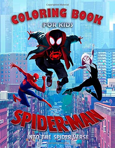 Spider-Man Into The Spider-Verse Coloring Book For Kids: 22 Illustrations | Ages 3-7 | Exclusive Book | Spider-Man | Great Coloring Pages