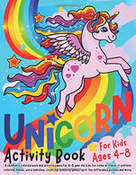 Unicorn Activity Book for Kids ages 4-8: A children’s coloring book and activity pages for 4-8 year old kids. For home or travel. it contains