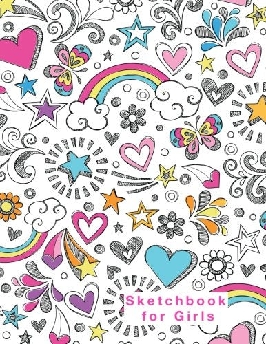 Sketchbook for Girls: Blank Pages. 110 pages. White paper. Sketch. Doodle and Draw